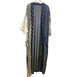 Balkanica Mixed Print‎ Open Kaftan Kimono Duster Size OS Boho Lagenlook Artsy
